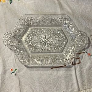 Tiara Sandwich Glass Clear Serving Dish